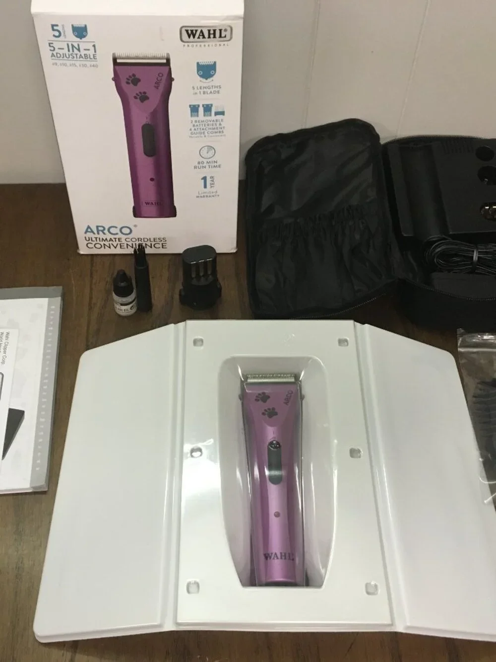 NEW Wahl Arco Pet Hair Clipper Cordless w/ 2 Batteries - Purple